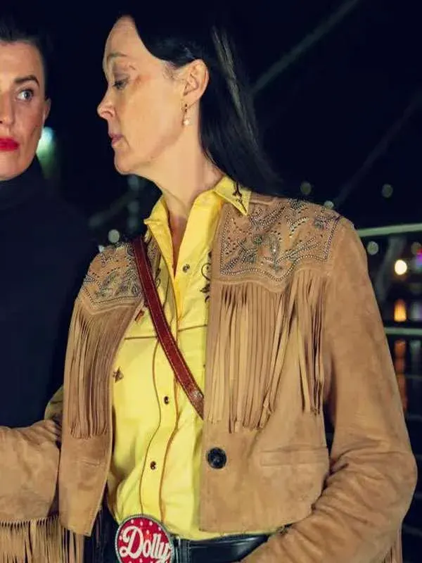 Bronagh Gallagher How to Get to Heaven from Belfast Brown Fringe Jacket