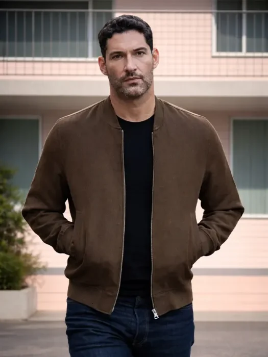 CIA Colin Glass Brown Bomber Jacket