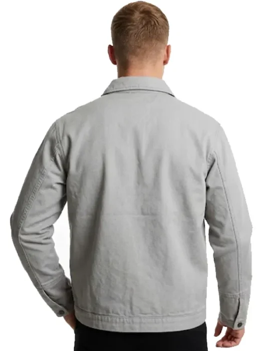 Canvas Work Jacket in Grey Back