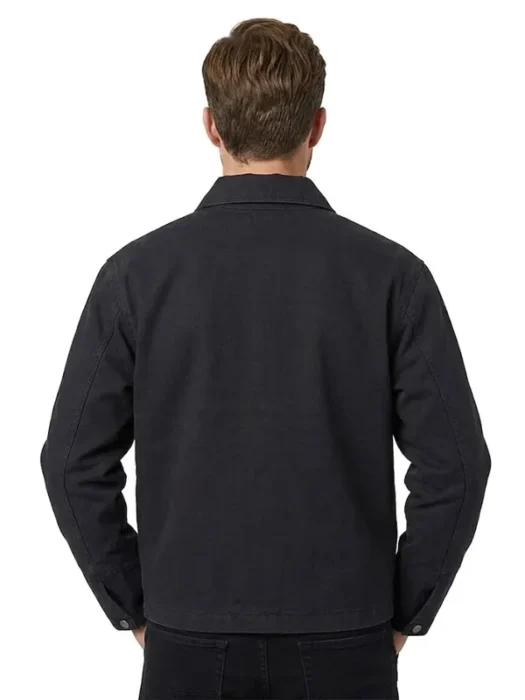 Canvas Work Jacket in Washed Black Back