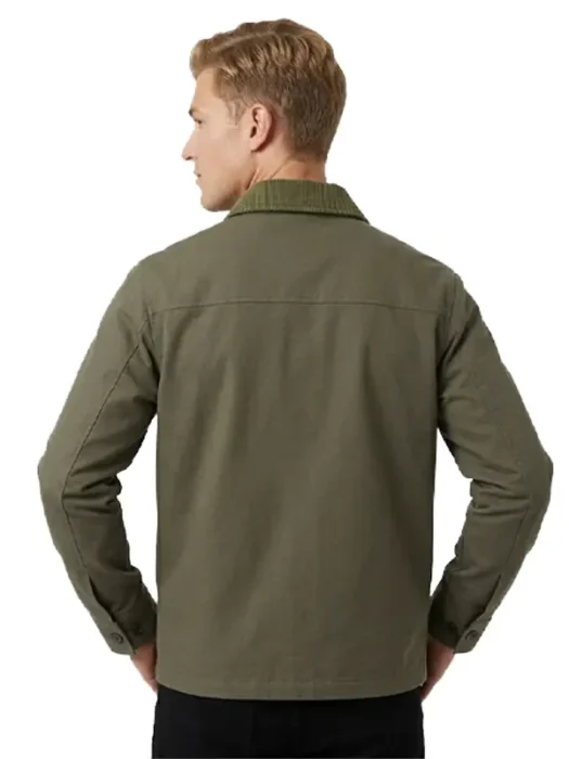 Cord Collar Field Jacket in Khaki Back