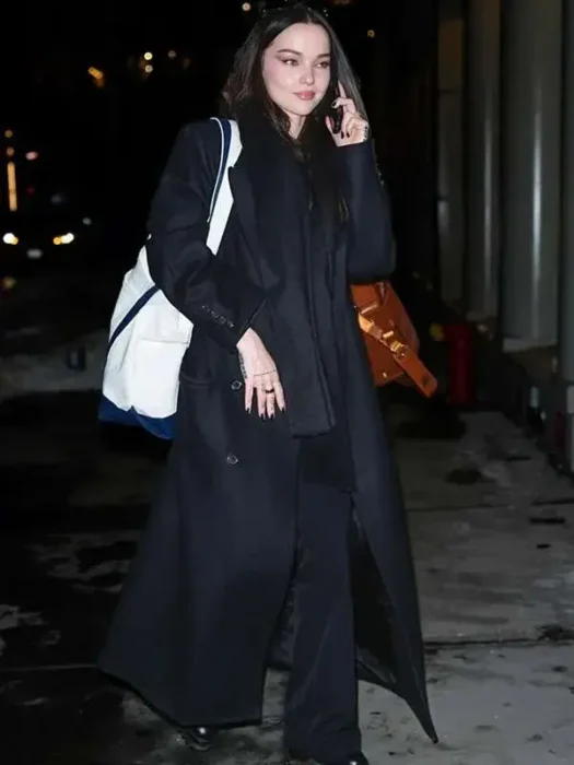 Dove Cameron NYC 2026 Black Wool Coat
