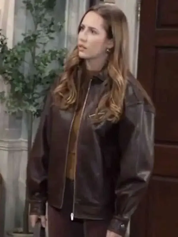 Eden McCoy General Hospital Brown Leather Jacket
