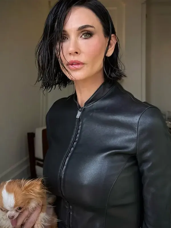 Fashion Week 2026 Demi Moore Leather Jacket