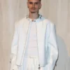 Fashion Week 2026 Romeo Beckham White Leather Jacket