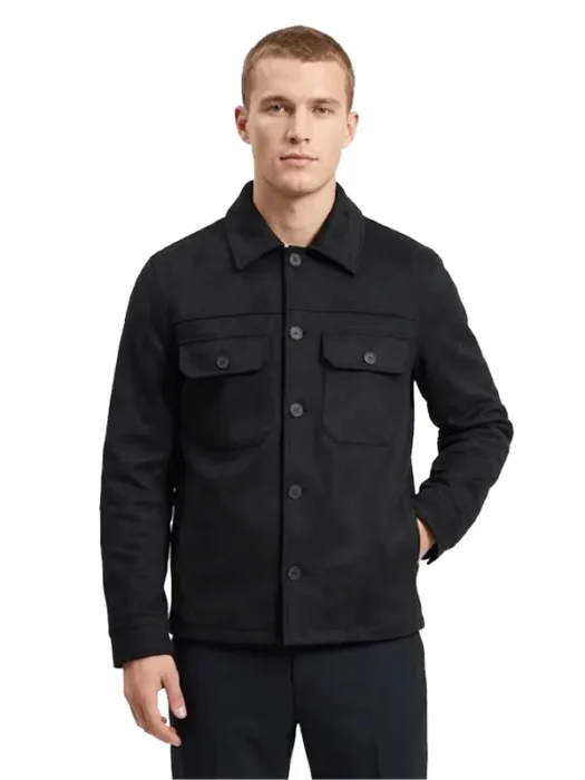 Faux Suede Smart Jacket in Black