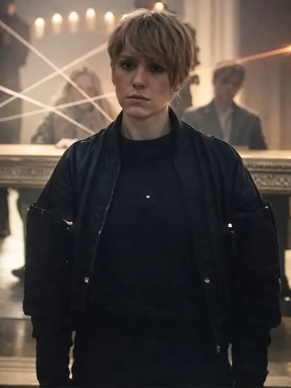 Furies Marina Foïs Black Bomber Jacket