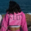 Heartbreak High Ayesha Madon Cropped Pink Leather Jacket Back