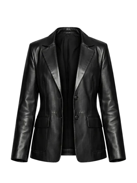 High Potential S02 Daphne Forrester Black Leather Blazer