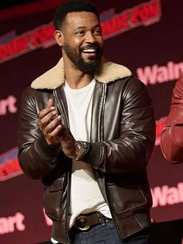 Isaiah Mustafa Cross S02 Premiere Brown Leather Jacket