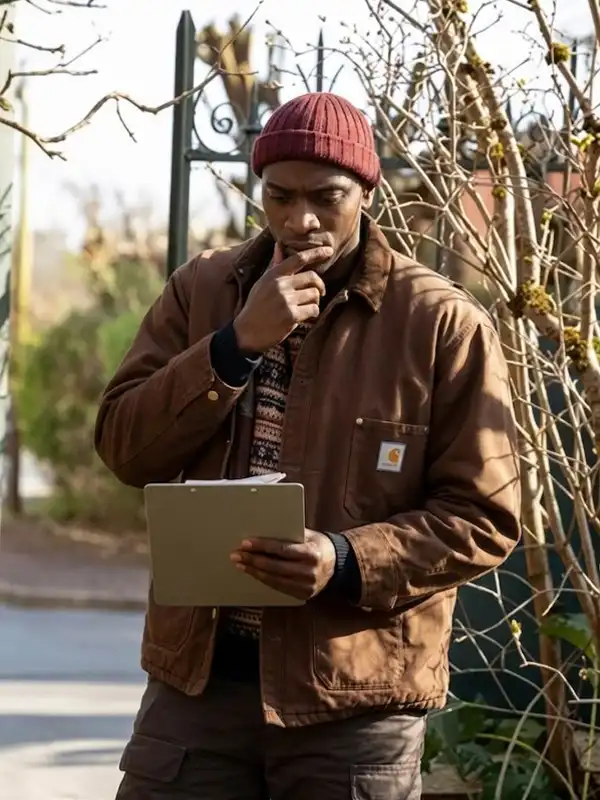 Lupin Omar Sy Brown Cotton Jacket