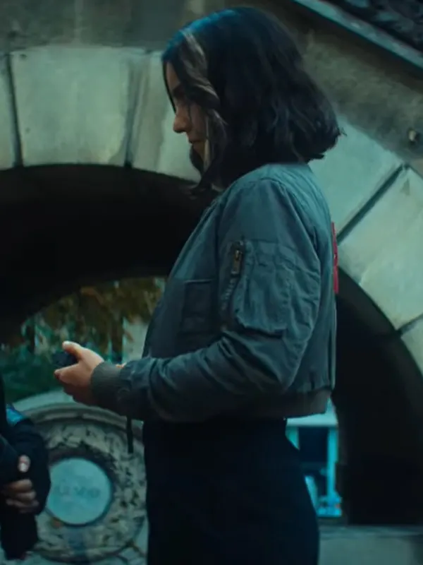 Lyna Furies Series Grey Cropped Bomber Jacket