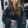 Madison Beer Black Leather Jacket