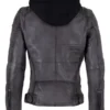 Mauritius Anthracite Leather Jacket Back
