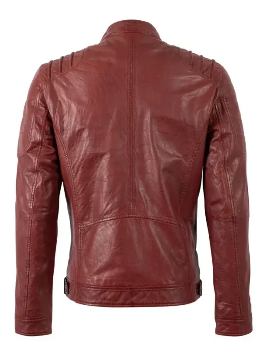 Mauritius Red Leather Jacket Back