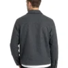 Melton Zip Through Jacket in Charcoal Back