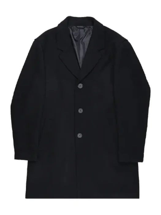 Mens Black Wool Overcoat