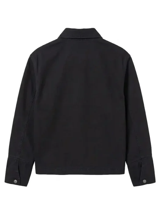 Mens Canvas Black Jacket Back