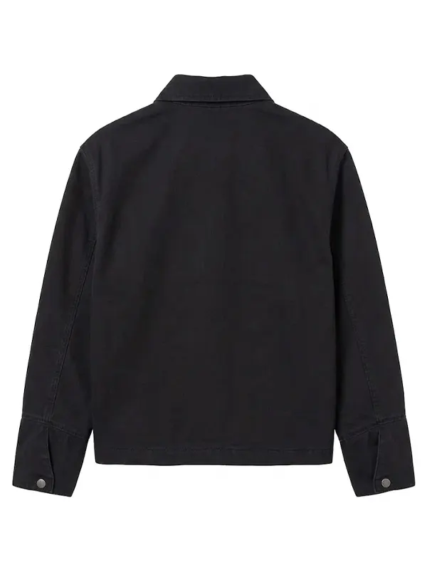 Mens Canvas Black Jacket Back