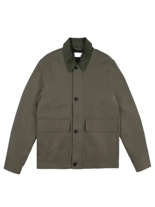 Mens Cord Collar Field Jacket Khaki