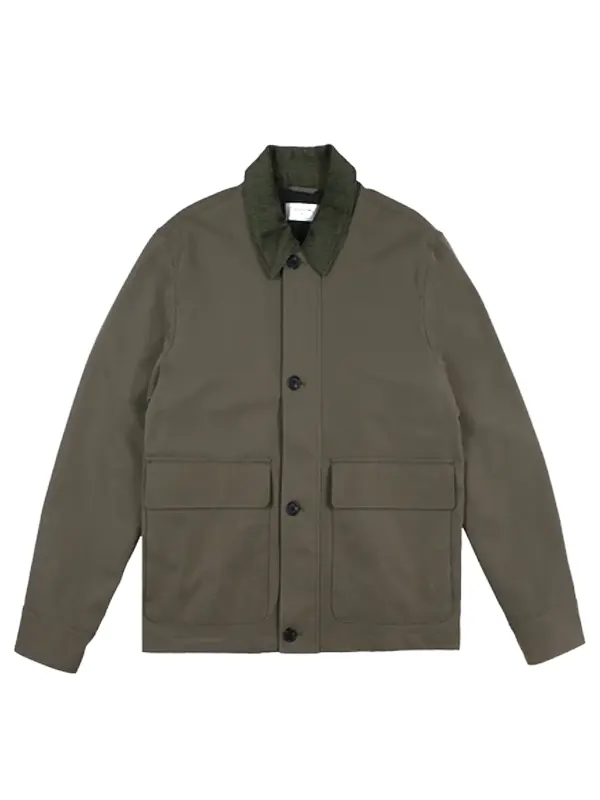 Mens Cord Collar Field Jacket Khaki