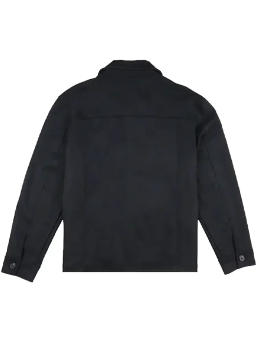 Mens Faux Suede Smart Jacket Black Back
