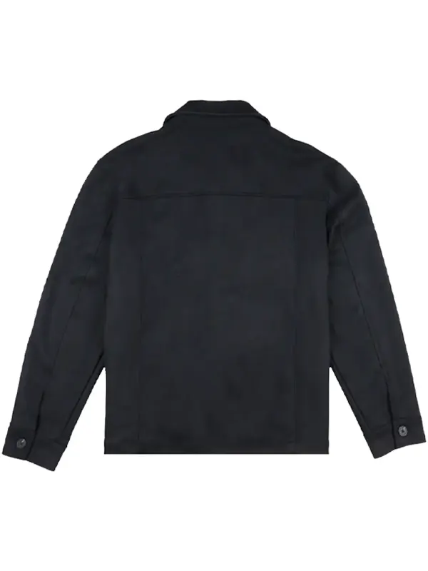 Mens Faux Suede Smart Jacket Black Back