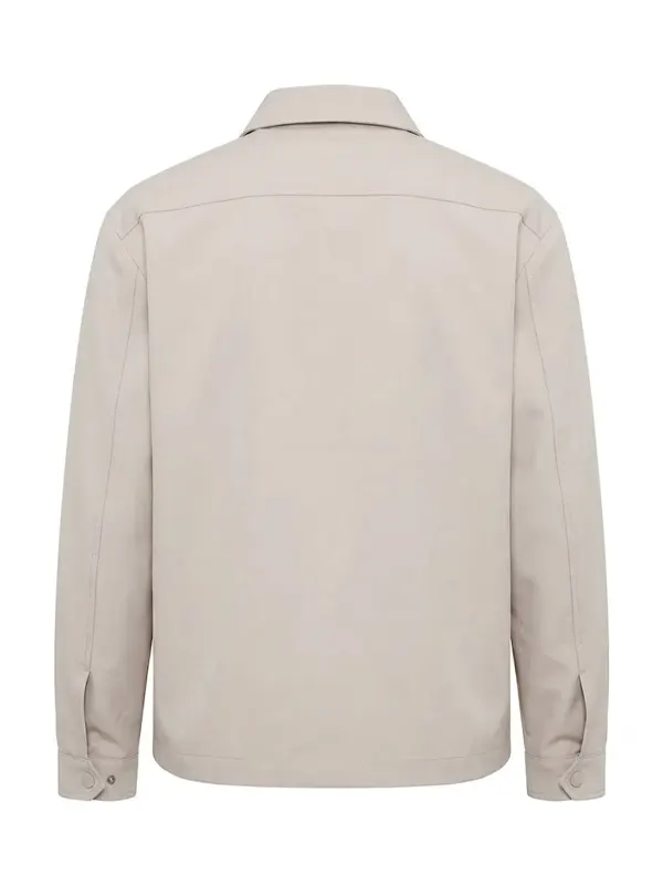 Mens Smart Bomber Jacket Beige Back