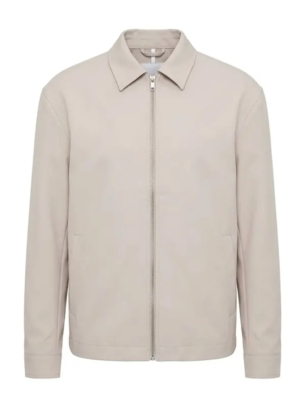 Mens Smart Bomber Jacket Beige