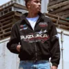 Mens Suzuka Racing Black Bomber Jacket
