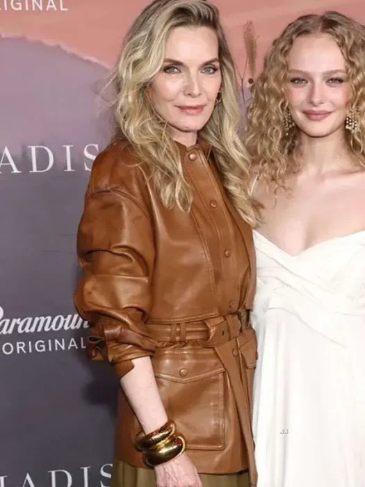 Michelle Pfeiffer The Madison Premiere Brown Leather Jacket