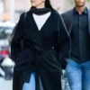 NYC Kendall Jenner Black Wool Coat