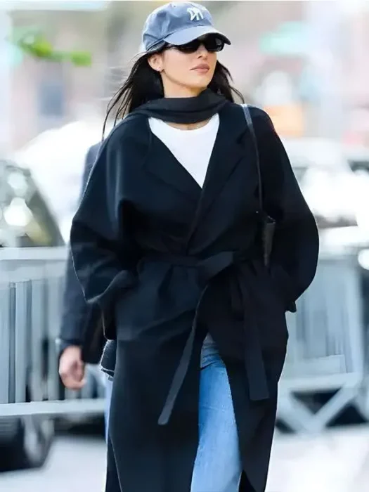 NYC Kendall Jenner Black Wool Long Coat