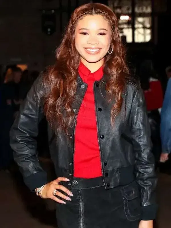 New York Storm Reid Black Leather Jacket
