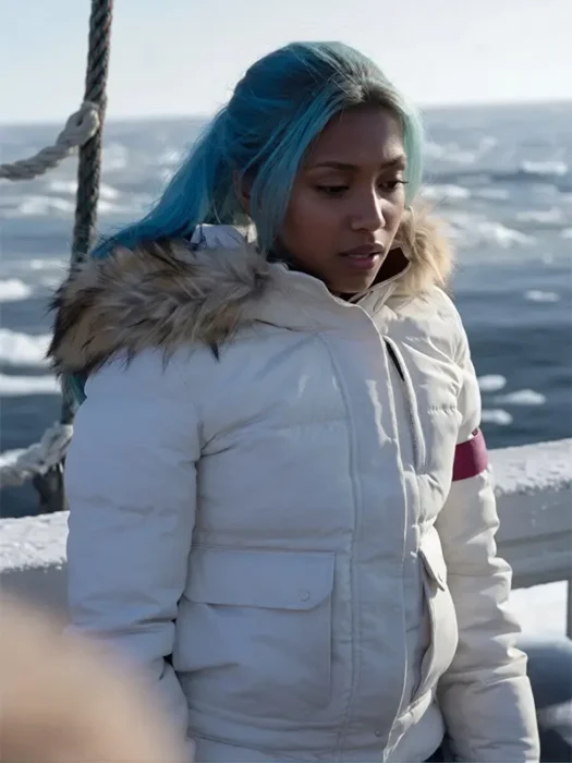 One Piece Miss Wednesday White Puffer Jacket