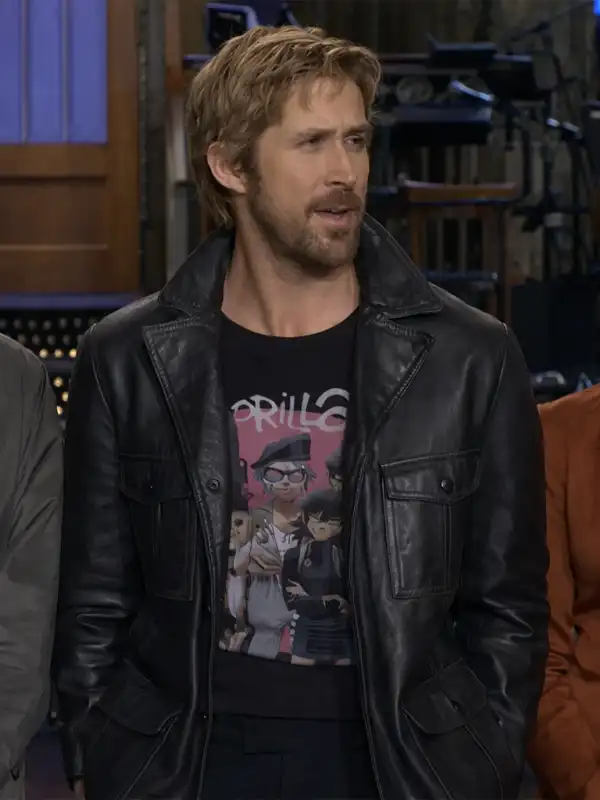 SNL Promo Ryan Gosling Leather Black Jacket