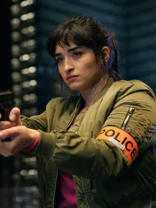 Sofia Belkacem Lupin S03 Green Bomber Jacket