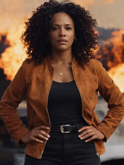 State of Fear Cristina Suede Brown Jacket