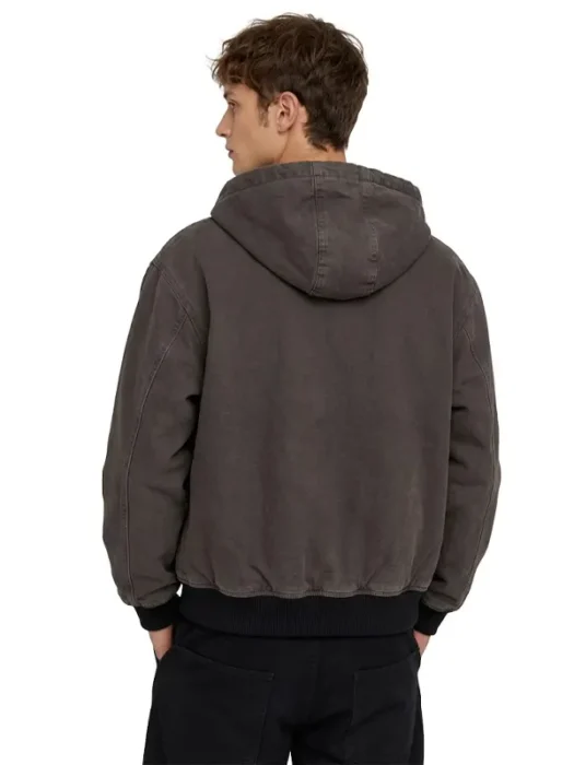 Static Supply Oversized Hooded Jacket in Brown Back