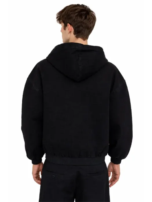Static Supply Oversized Hooded Jacket in Washed Black Back
