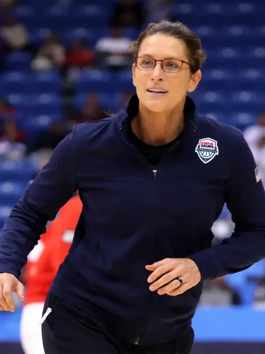 Stephanie White Basketball World Cup 2026 Blue Jacket