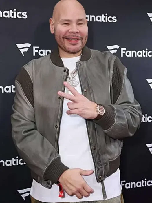 Super Bowl 2026 Fat Joe Grey Leather Jacket