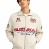 Suzuka Racing Beige Bomber Jacket