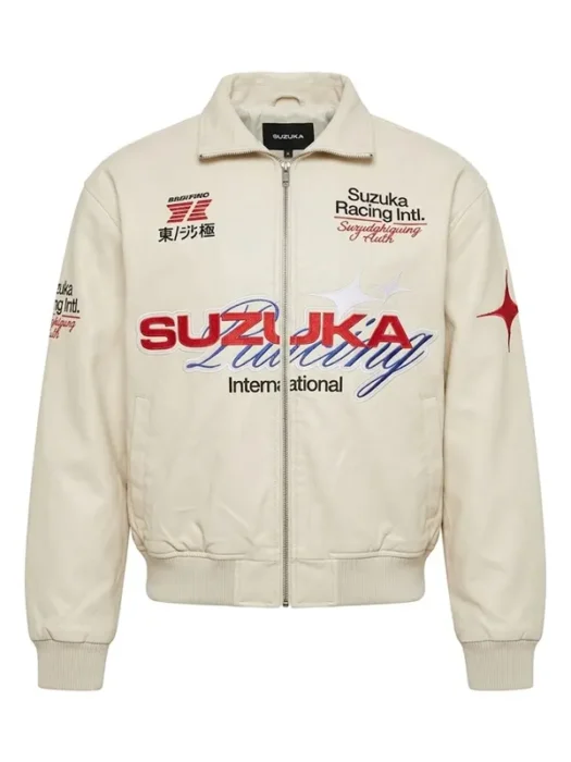 Suzuka Racing Beige Bomber Jacket