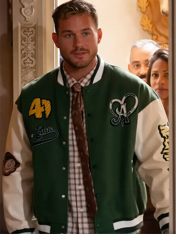 The Traitors Colton Underwood Green Varsity Jacket