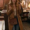 Virgin River Alexandra Breckenridge Brown Long Leather Coat