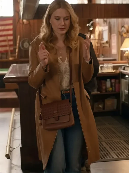 Virgin River Alexandra Breckenridge Brown Long Leather Coat