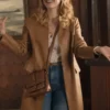 Virgin River Alexandra Breckenridge Leather Brown Long Coat
