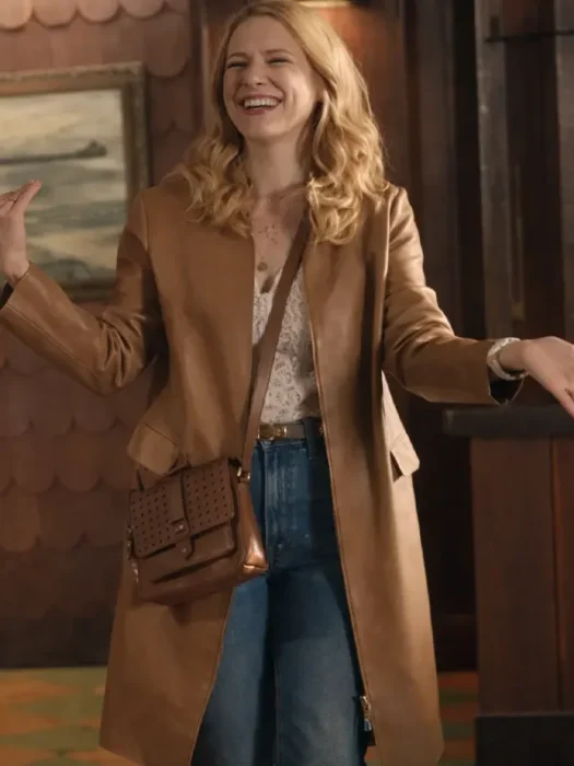 Virgin River Alexandra Breckenridge Leather Brown Long Coat