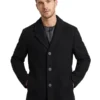Wool Blend Overcoat in Black